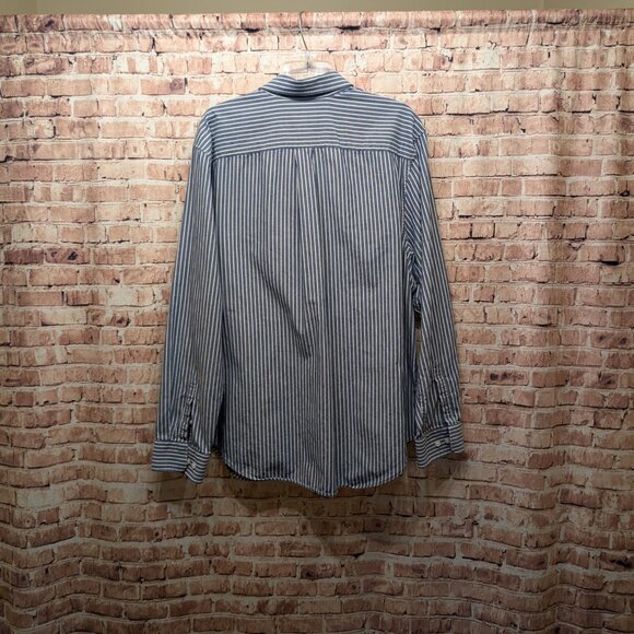 Five Four Long Sleeve Button Down Blue/White Stripe Size 2XL - Picture 8 of 13